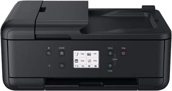 TR7650 Imprimante multifonction 4 en 1 à jet d'encre couleur (impression, copie, numérisation, fax, ADF, Wi-Fi, AirPrint) Noir + 10 cartouches d'encre XXL