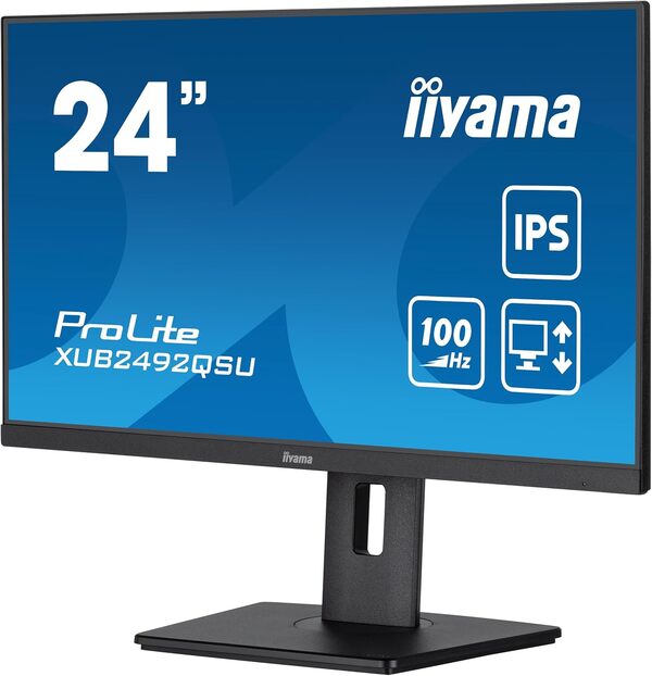 ECRAN IIYAMA XUB2492QSU 23,8 Prolite, IPS, 2560 x 1440 @100Hz, 0.5ms, 300cd, Haut-parleurs, HDMI/DP/USB-C/USB HUB (3x3.2), VESA, i-Style Colour, réglable en Hauteur + Pivot