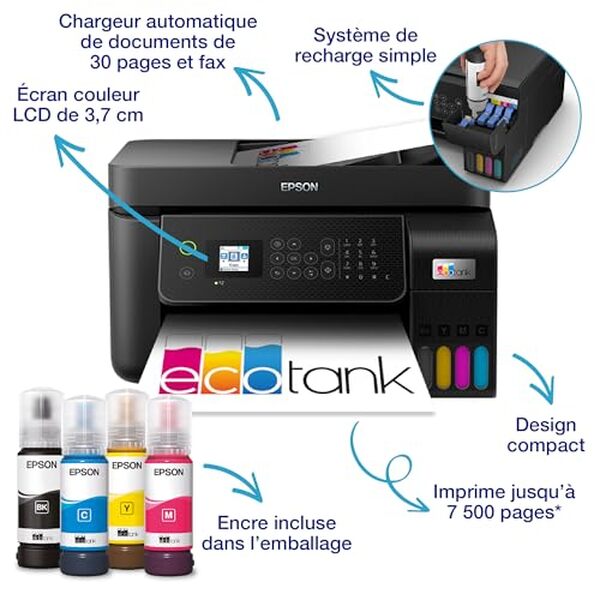 Découvrez notre test complet de l'imprimante multifonction Epson Ecotank ET-4800 avec Wi-Fi : performances, qualité d'impression et consommation d'encre analysées en détail. 