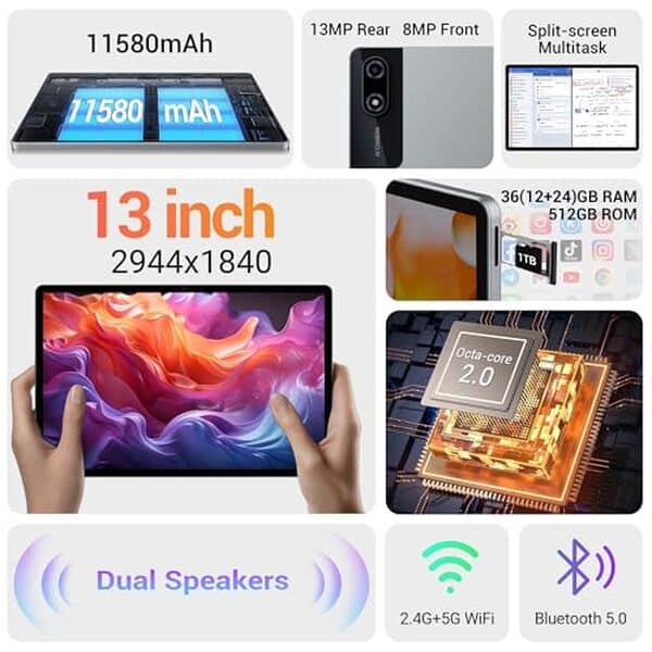 Découvrez notre test détaillé de la tablette BEYNIVAN 13 pouces sous Android 15. Performances, connectivité et autonomie : tous les détails pour bien choisir votre appareil. 