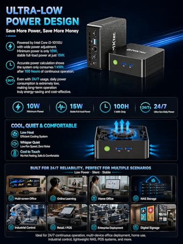 Découvrez notre test du mini PC GMKtec N97 : performances, design compact et caractéristiques techniques pour un ordinateur de bureau performant et discret.