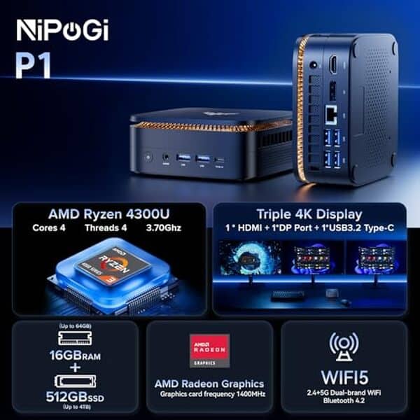Découvrez notre test détaillé du NiPoGi Essenx E1, un mini PC compact avec processeur Intel N97, 16 Go de RAM et 512 Go de SSD. Performances, avantages et verdict complet.