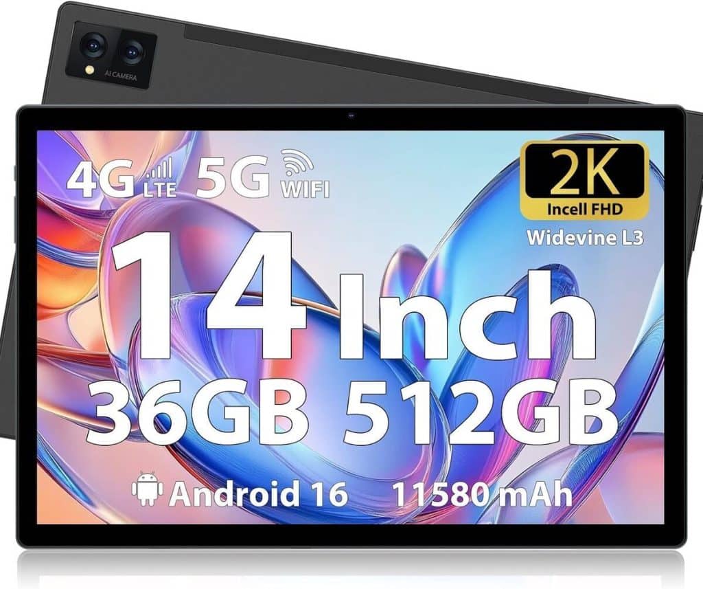 Test : tablette LEVIRTU 14 pouces performante avec batterie 11580mAh